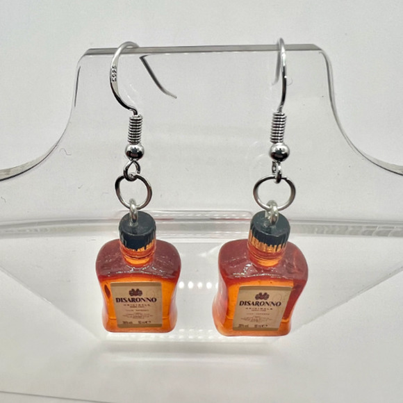 Disaronno Earrings - Alcohol Earrings - New Years Eve Party Earrings - Picture 4 of 9